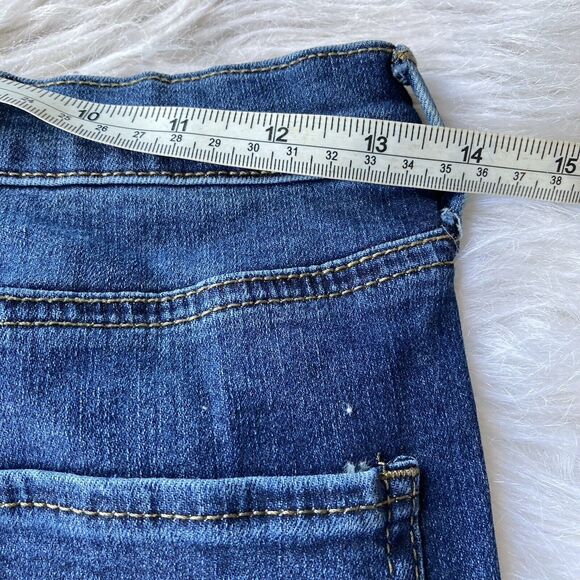 Mudd Jeans Sz 7 FLX Stretch Juniors High-Rise Legging Distressed Dark Wash Blue - Picture 7 of 11